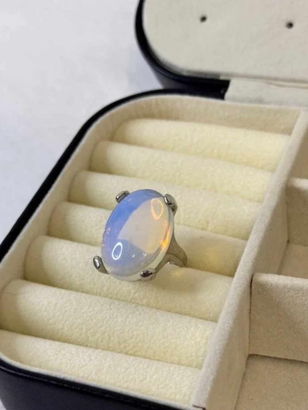 Oval Opalite Ring Size 5 Vintage Style Gemstone Jewelry